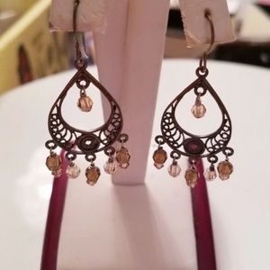 NWOT. Beautiful Jeweled dangle earrings